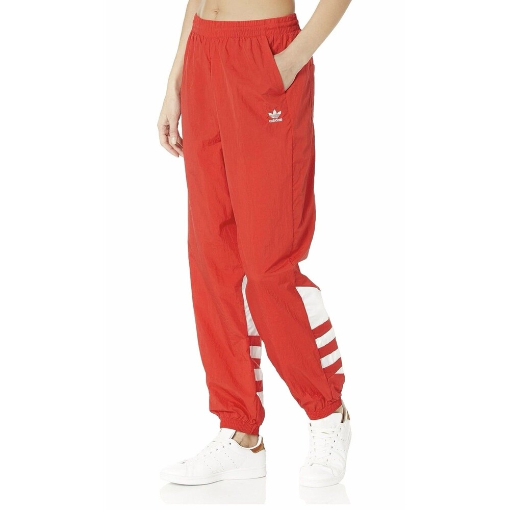 Adidas Originals Trefoil Big Logo Track Pants Joggers Lush Red White Size XS New - Picture 4 of 11